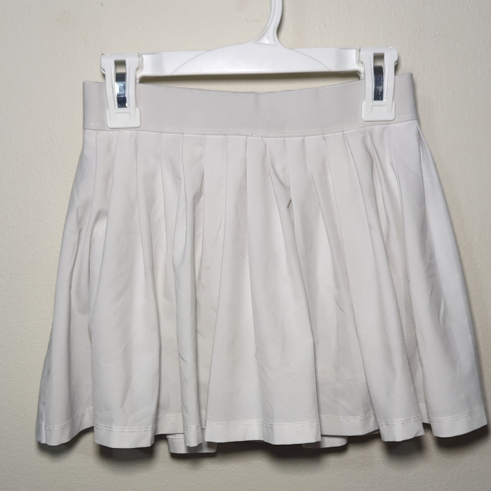 Athleta Girl Pleat Perfect Skort White Sporty Athleisure Girls Size M 8/10